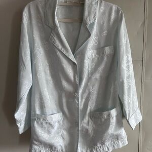 Victoria's Secret Light Blue Satin Pajama Set